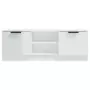 Mobile Porta TV Bianco Lucido 102x35x36,5 cm Legno Multistrato