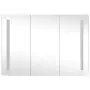 Armadietto Bagno con Specchio e LED 89x14x62 cm