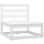 Set Divani da Giardino 3 pz Cuscini Legno Massello Pino Bianco