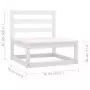 Set Divani da Giardino 3 pz Cuscini Legno Massello Pino Bianco