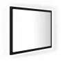 Specchio da Bagno LED Nero 60x8,5x37 cm in Truciolato