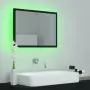 Specchio da Bagno LED Nero 60x8,5x37 cm in Truciolato