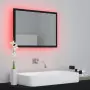 Specchio da Bagno LED Nero 60x8,5x37 cm in Truciolato