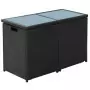 Set da Bistrot 3 pz con Cuscini in Polyrattan Nero