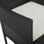 Set Mobili da Pranzo da Giardino 5 pz Nero Polyrattan e Acacia