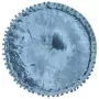 Pouf Rotondo in Velluto 40x20 cm Blu
