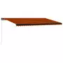 Tenda da Sole Retrattile Manuale LED 600x300 cm Arancio Marrone