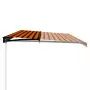 Tenda da Sole Retrattile Manuale LED 600x300 cm Arancio Marrone