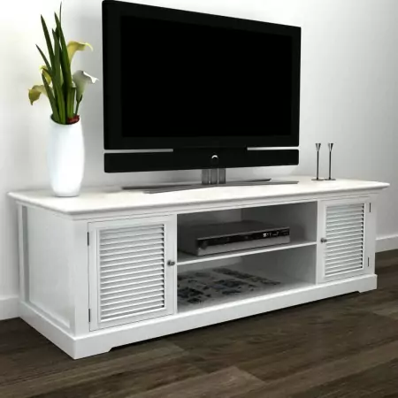 Porta TV Bianco in Legno