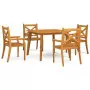 Set Mobili da Pranzo per Giardino 5 pz Legno Massello di Acacia