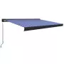 Tenda a Cassonetto Manuale 450x300 cm Blu e Bianca