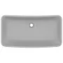 Lavabo Lusso Rettangolare Grigio Chiaro Opaco 71x38 cm Ceramica