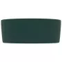 Lavandino Lusso Rotondo Verde Scuro Opaco 40x15 cm in Ceramica