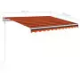 Tenda Retrattile Manuale con LED 3,5x2,5m Arancio e Marrone