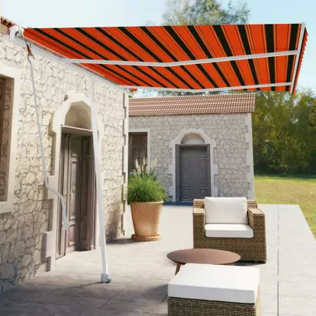 Tenda da Sole Automatica Autoportante 350x250cm Arancio Marrone