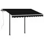 Tenda da Sole Retrattile Manuale con LED 3,5x2,5m Antracite