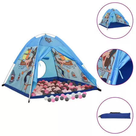 Tenda da Gioco per Bambini Blu con 250 Palline 120x120x90 cm