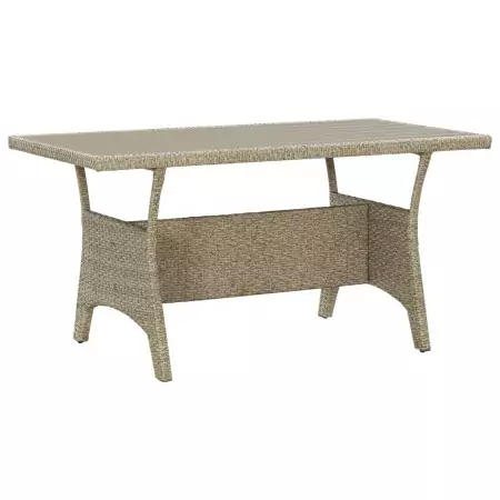 Tavolo da Giardino Grigio 130x70x66 cm in Polyrattan