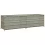 Baule da Giardino in Polyrattan 200x50x60 cm Grigio