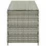 Baule da Giardino in Polyrattan 200x50x60 cm Grigio