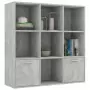 Libreria Grigio Cemento 98x30x98 cm in Truciolato