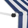 Tenda da Sole Retrattile Manuale 250 cm a Strisce Blu e Bianche