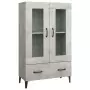 Credenza Grigio Cemento 70x31x115 cm in Legno Multistrato