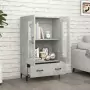 Credenza Grigio Cemento 70x31x115 cm in Legno Multistrato