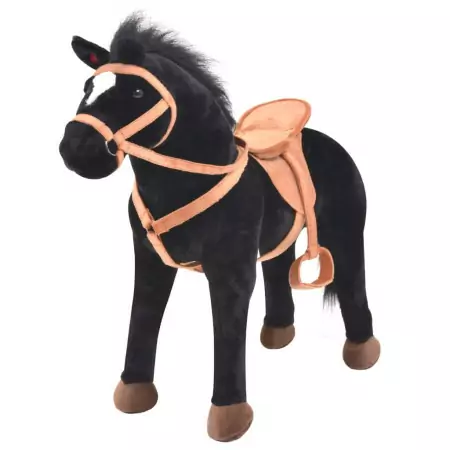 Cavallo in Piedi Giocattolo Peluche Nero