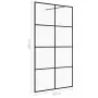 Parete per Doccia Walk-in Vetro Trasparente ESG 90x195 cm Nera