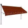 Tenda da Sole Retrattile Manuale LED 300 cm Arancione e Marrone