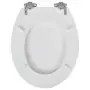 Sedile WC MDF Coperchio Chiusura Ammortizzata Semplice Bianco