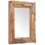 Specchio Decorativo in Legno di Teak 90x60 cm Rettangolare