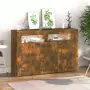 Credenza con Luci LED Rovere Fumo 115,5x30x75 cm