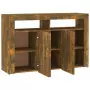 Credenza con Luci LED Rovere Fumo 115,5x30x75 cm