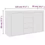 Credenza Bianca 120x36x69 cm in Truciolato