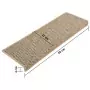 Tappeti Adesivi Scale Aspetto Sisal 15 pz 65x25 cm Beige Scuro