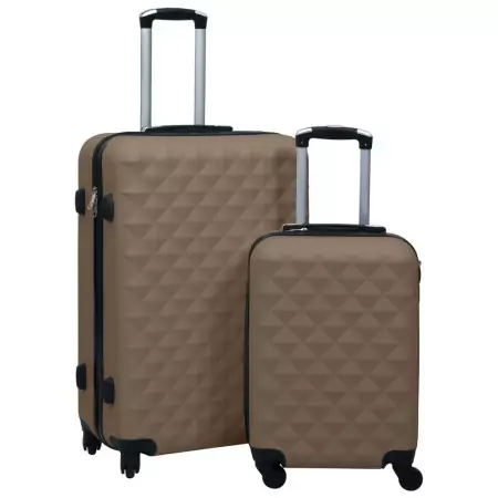 Set Valigie Trolley a Custodia Rigida 2 pz Marrone in ABS