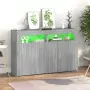 Credenza con Luci LED Grigio Sonoma 115,5x30x75 cm