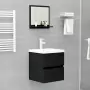 Specchio da Bagno Nero 40x10,5x37 cm in Truciolato