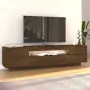 Mobile Porta TV con Luci LED Rovere Marrone 160x35x40 cm