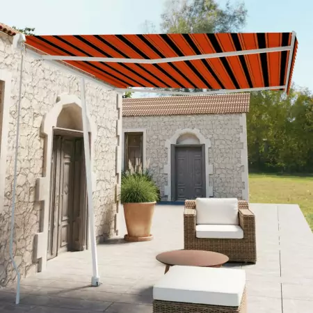 Tenda da Sole Retrattile Manuale 300x250 cm Arancione e Marrone