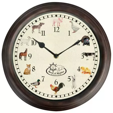 Esschert Design Orologio a Tema Animali da Fattoria e Suoni