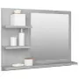 Specchio da Bagno Grigio Cemento 60x10,5x45 cm in Truciolato