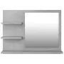 Specchio da Bagno Grigio Cemento 60x10,5x45 cm in Truciolato