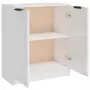 Credenza Bianco Lucido 60x30x70 cm in Legno Multistrato