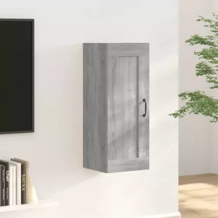 Mobile Pensile Grigio Sonoma 35x34x90 cm in Legno Multistrato