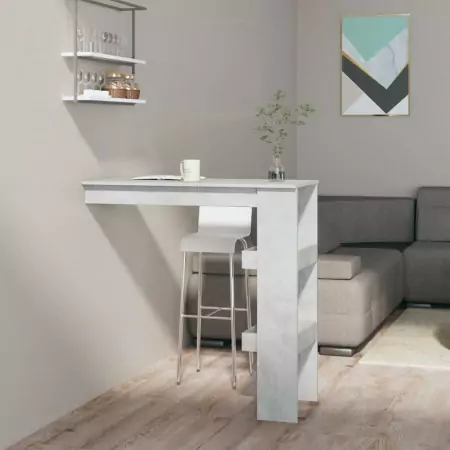 Bancone da Muro Grigio Cemento 102x45x103,5 cm Legno Compensato