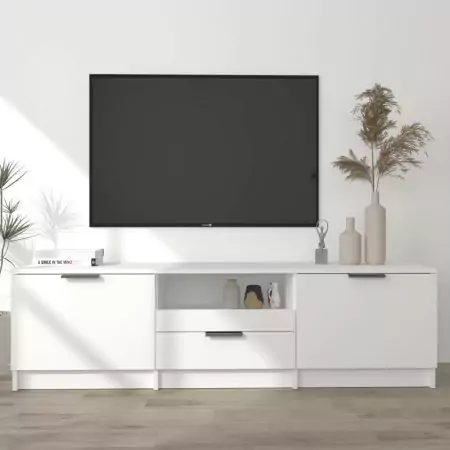 Mobile Porta TV Bianco 140x35x40 cm in Legno Multistrato