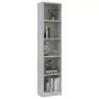 Libreria a 5 Ripiani Grigio Cemento 40x24x175 cm in Truciolato